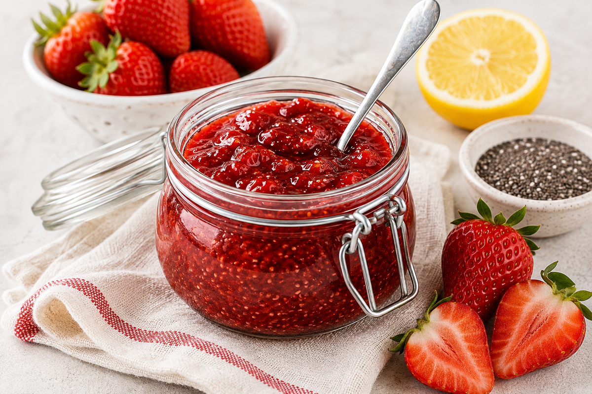Sugar Free Strawberry Jam (No Pectin, Chia Set)