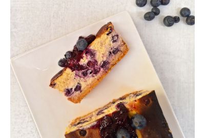 Keto Baked Blueberry Ricotta Cheesecake