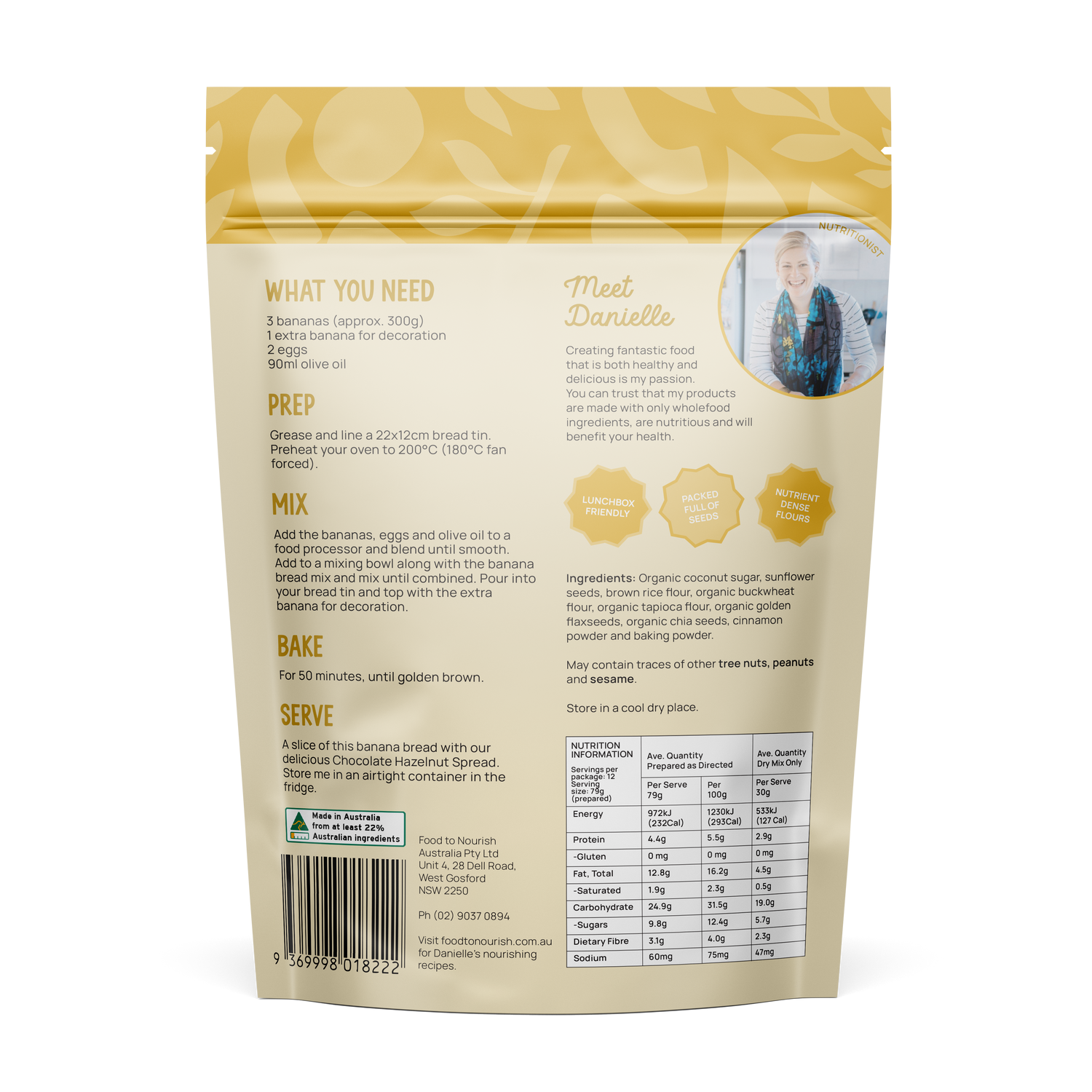 Food to Nourish Banana Bread Mix 360g