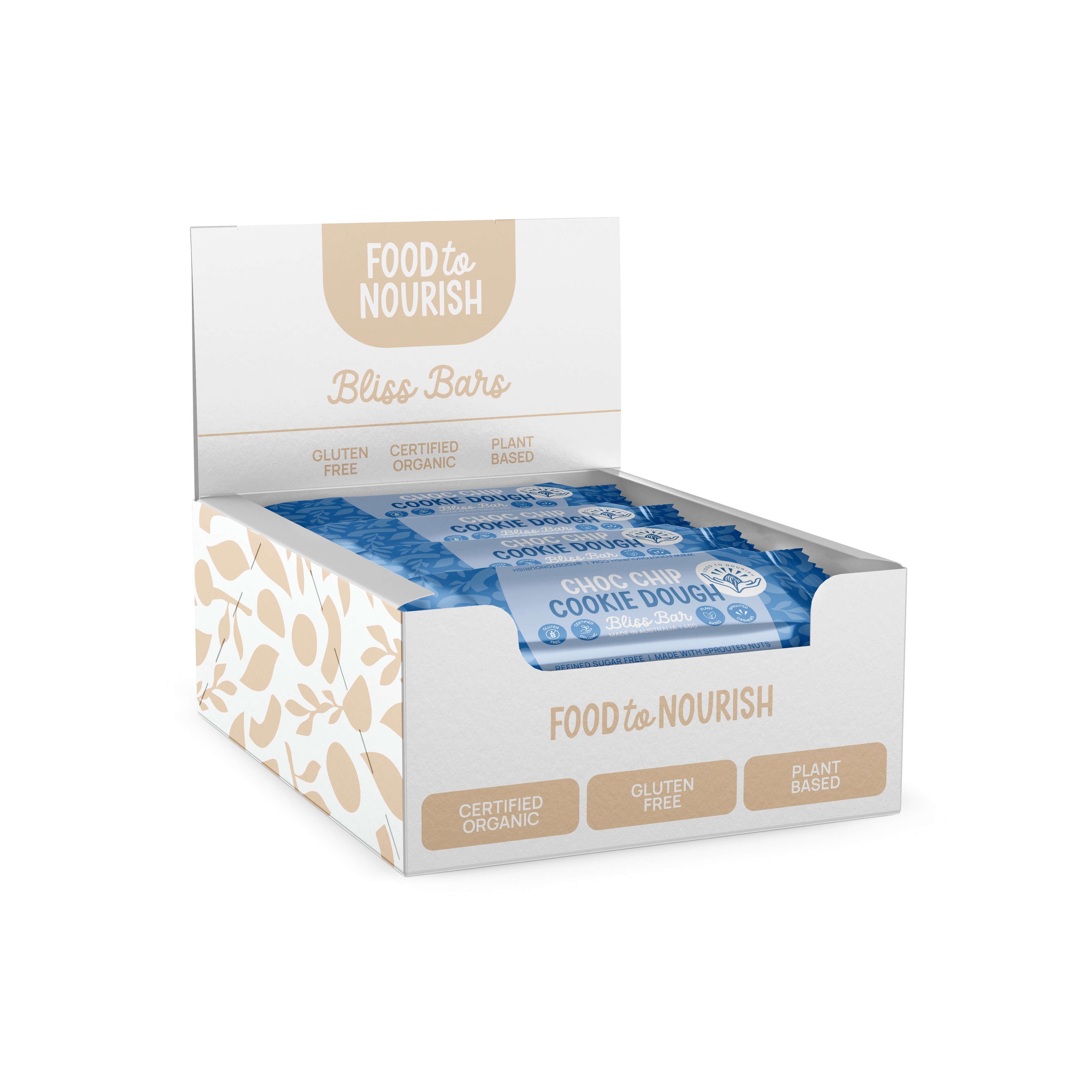 Food to Nourish Bliss Bar Choc Chip Cookie Dough 40g 12 pack