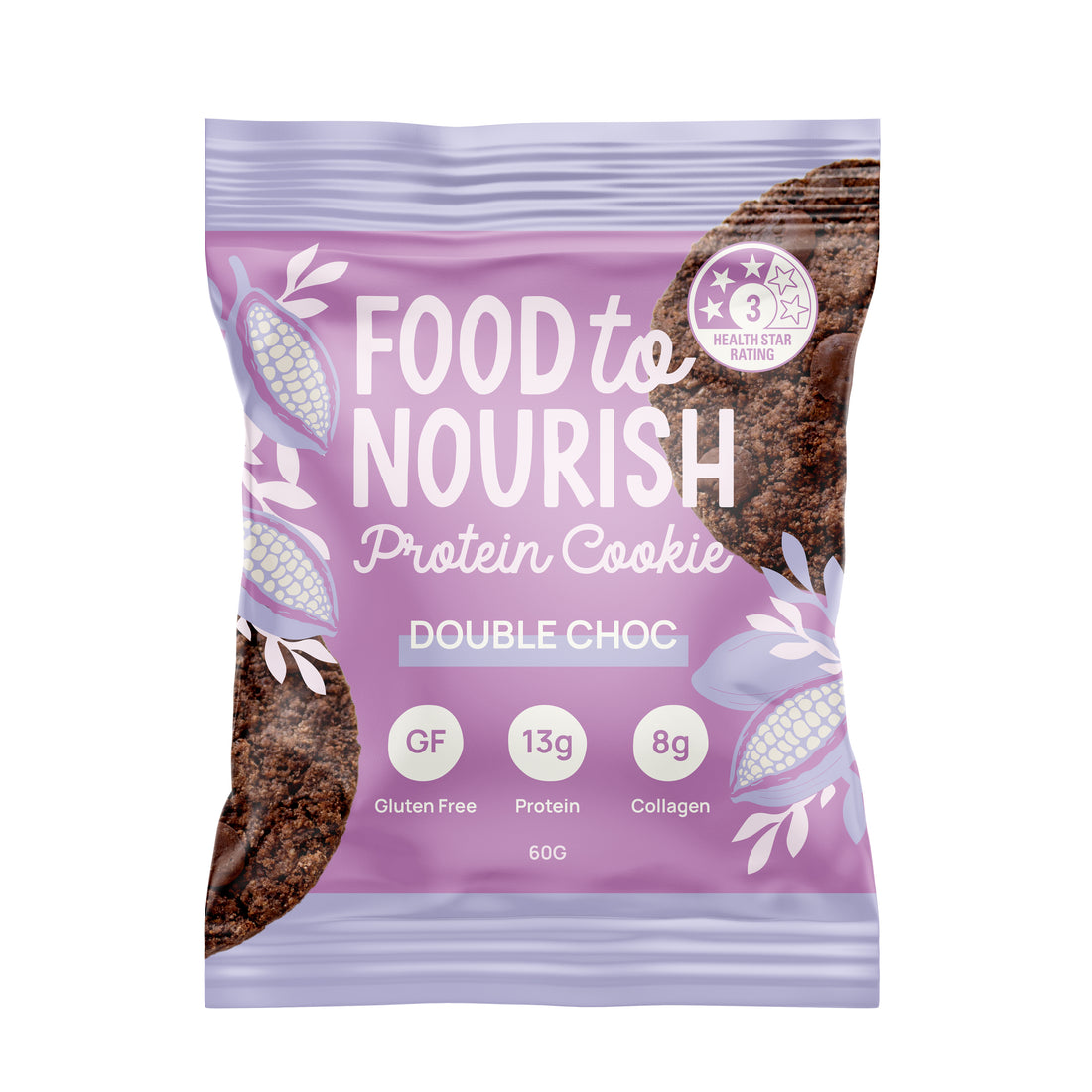Food to Nourish Protein Cookie Double Choc 60g 12 PACK