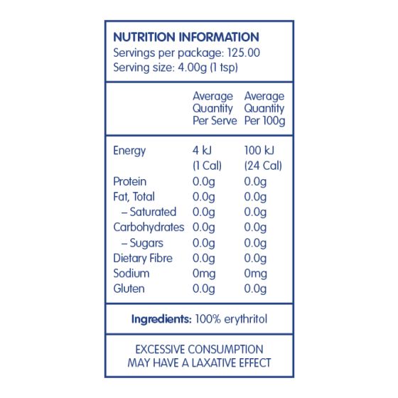 Naturally Sweet Erythritol 500g Pouch