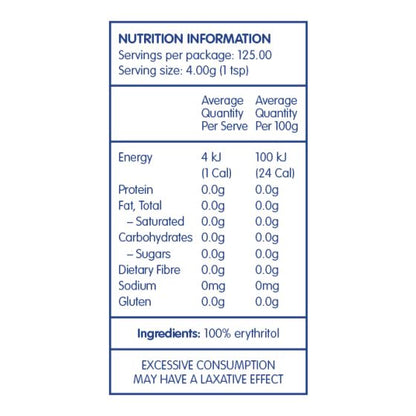 Naturally Sweet Erythritol 500g Pouch