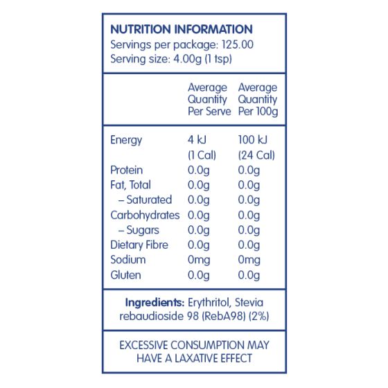 Naturally Sweet Stevia Blend 500g Pouch