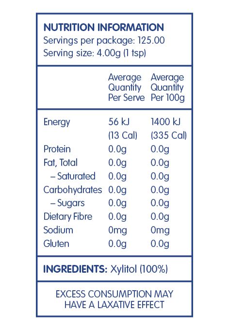 Naturally Sweet Birch Xylitol 500g Pouch