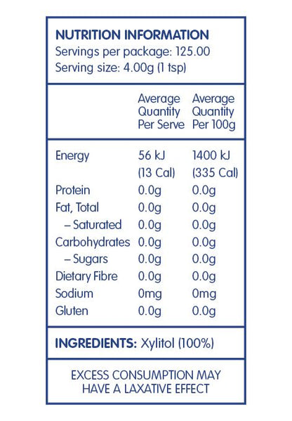 Naturally Sweet Birch Xylitol 500g Pouch