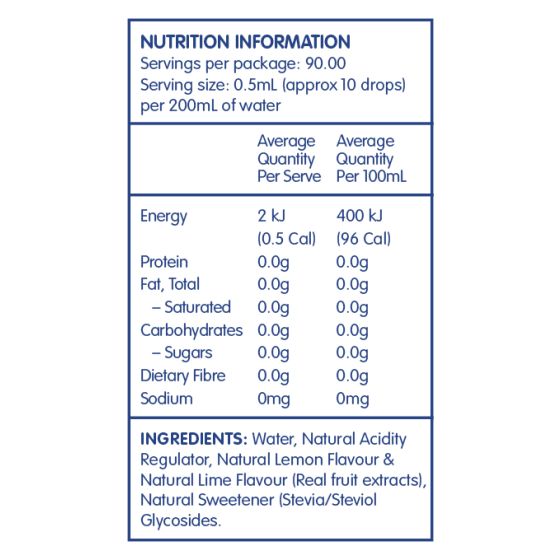 Vital Zing Lemon Lime Water Drops 45ml