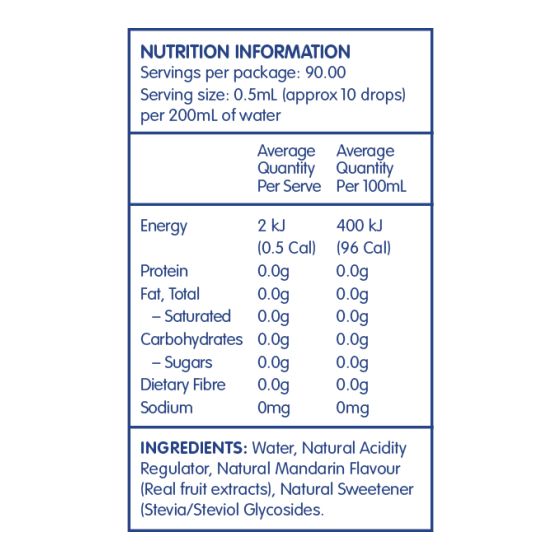 Vital Zing Stevia Mandarin Water Drops 45ml