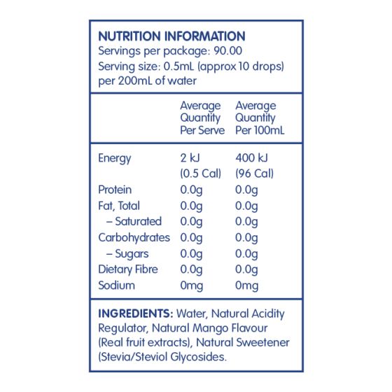 Vital Zing Stevia Mango Water Drops 45ml