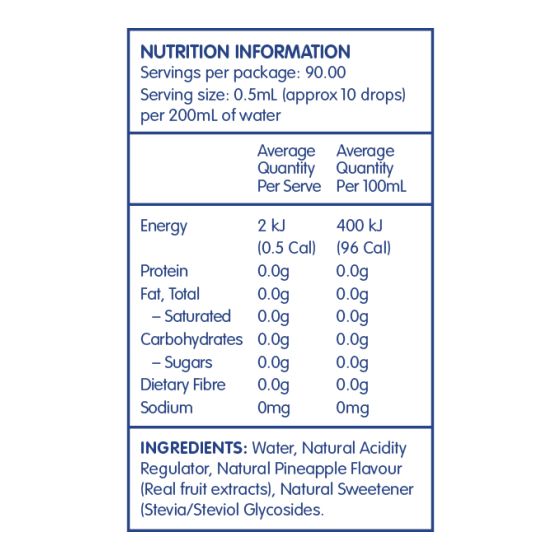 Vital Zing Stevia Pineapple Water Drops 45ml