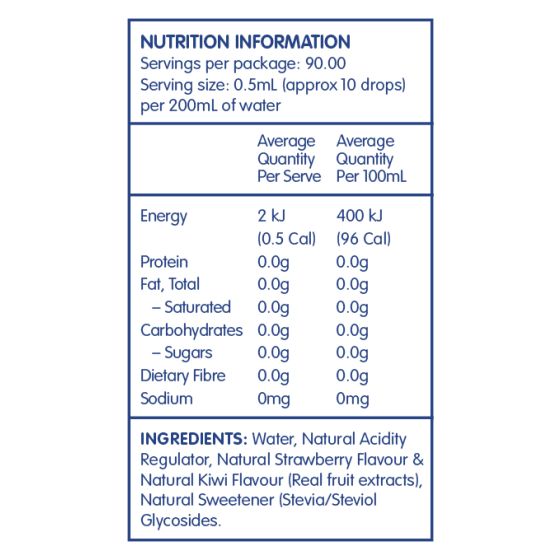 Vital Zing Stevia Strawberry Kiwi Water Drops 45ml