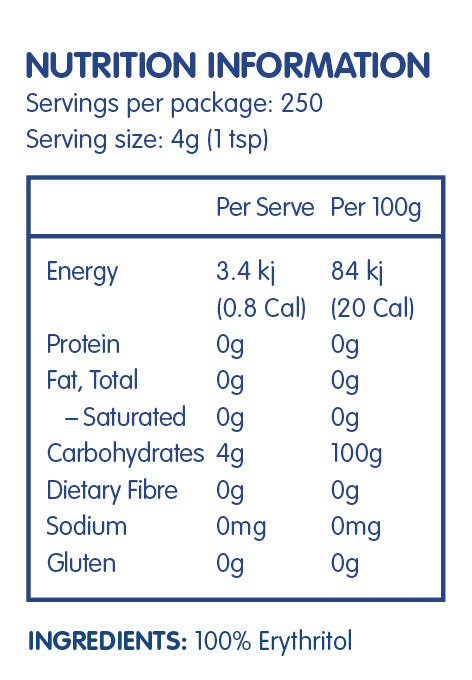 Naturally Sweet Erythritol 1000g Pouch