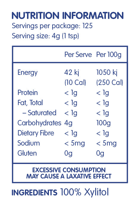 Naturally Sweet Birch Xylitol 500g Pouch